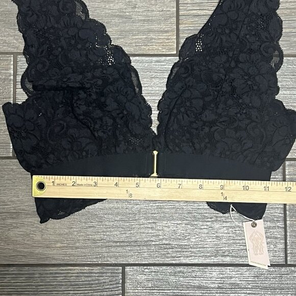NWT $58 Free People X HAH Got Ur Back Bra Small Black Lace Bralette Adjustable - Picture 11 of 13
